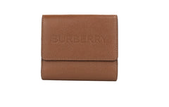 Burberry Luna Tan Couro Granulado Bolsa Pequena para Moedas com Botão de Pressão