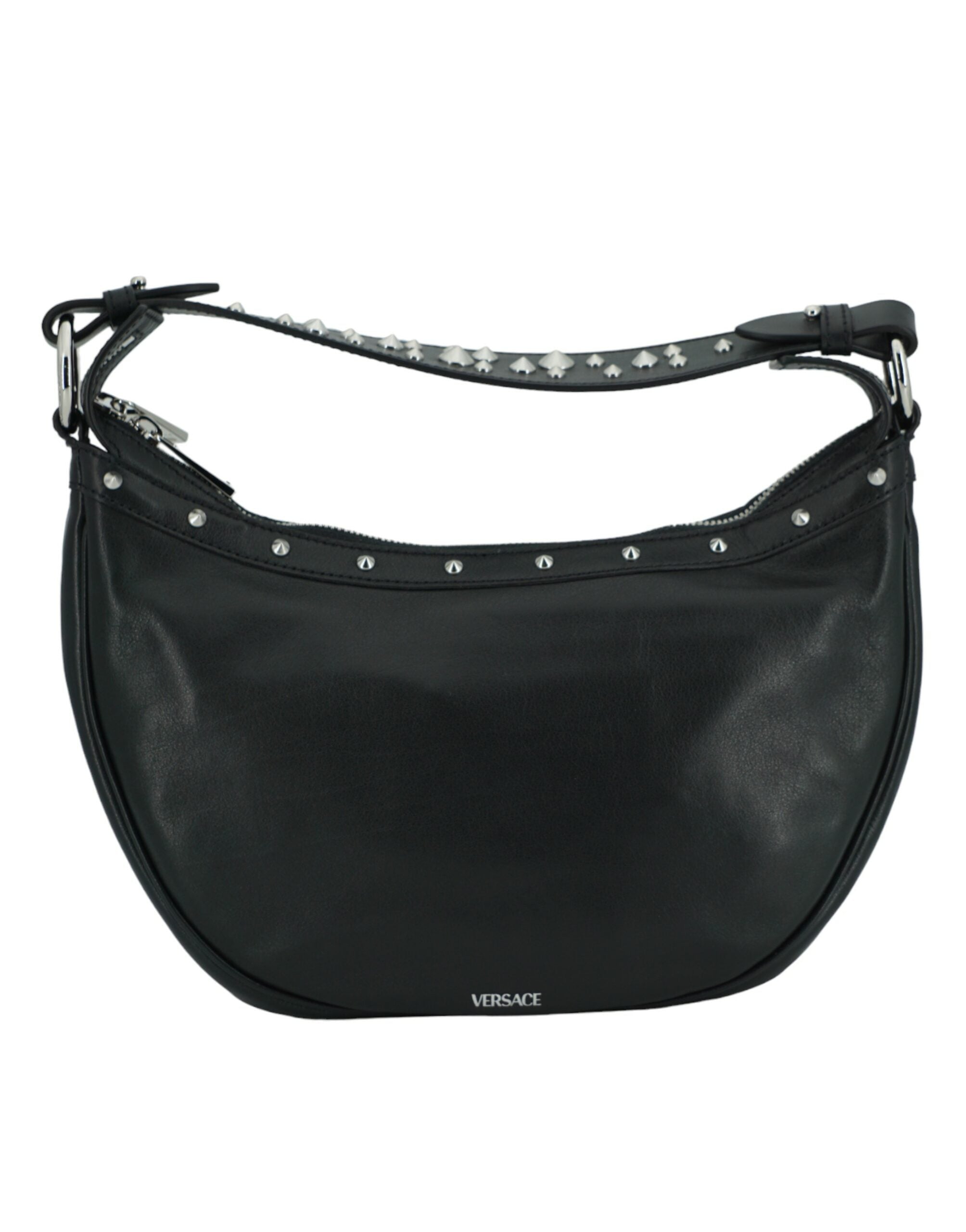 Bolsa de ombro Versace Elegante em couro preto Hobo