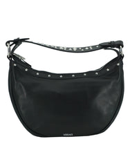 Bolsa de ombro Versace Elegante em couro preto Hobo
