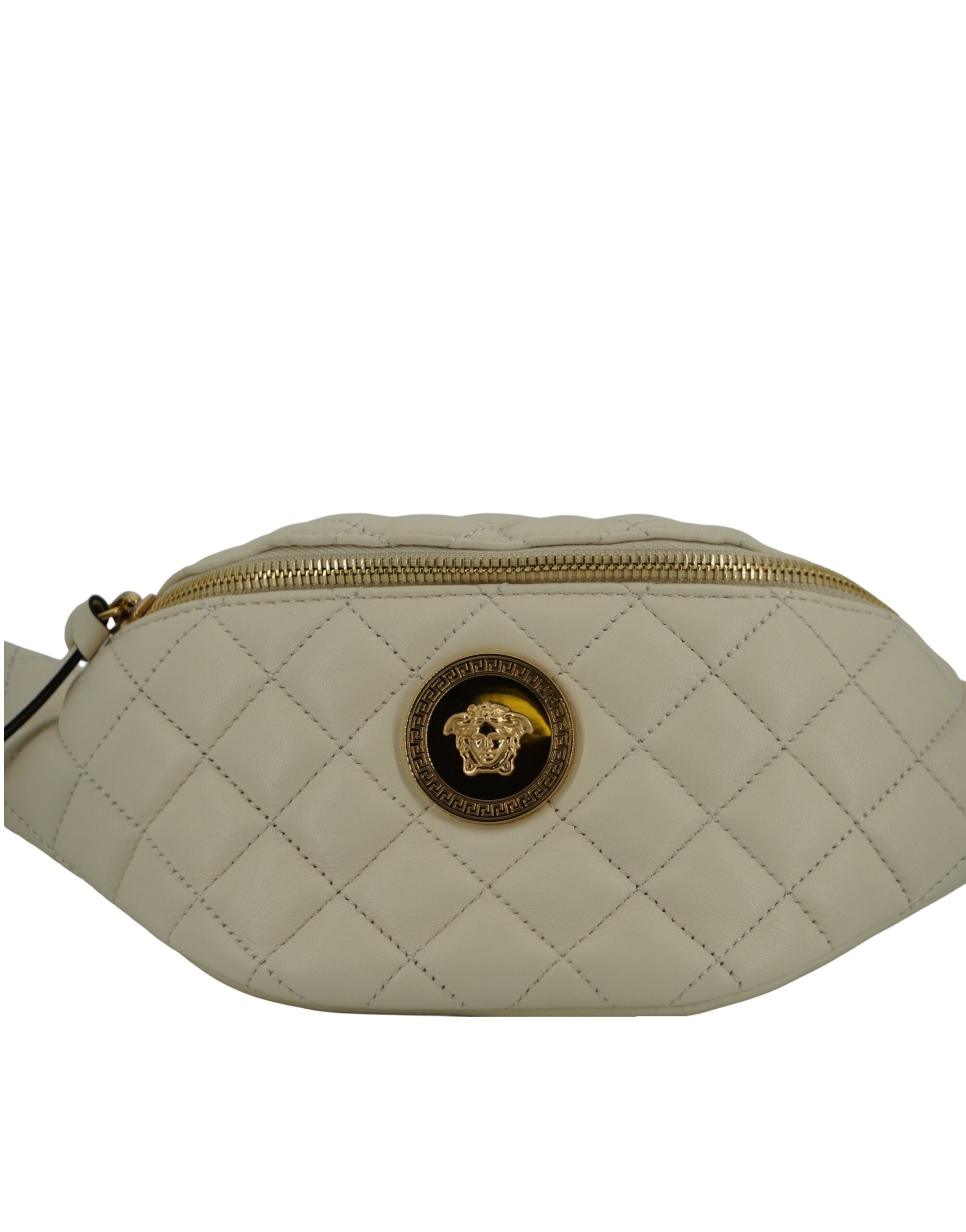Bolsa de cinto Versace Elegant White Lamb Leather