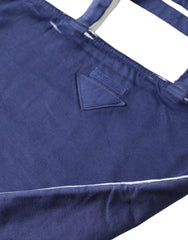 Bolsa tote azul elegante da Prada para passeios chiques