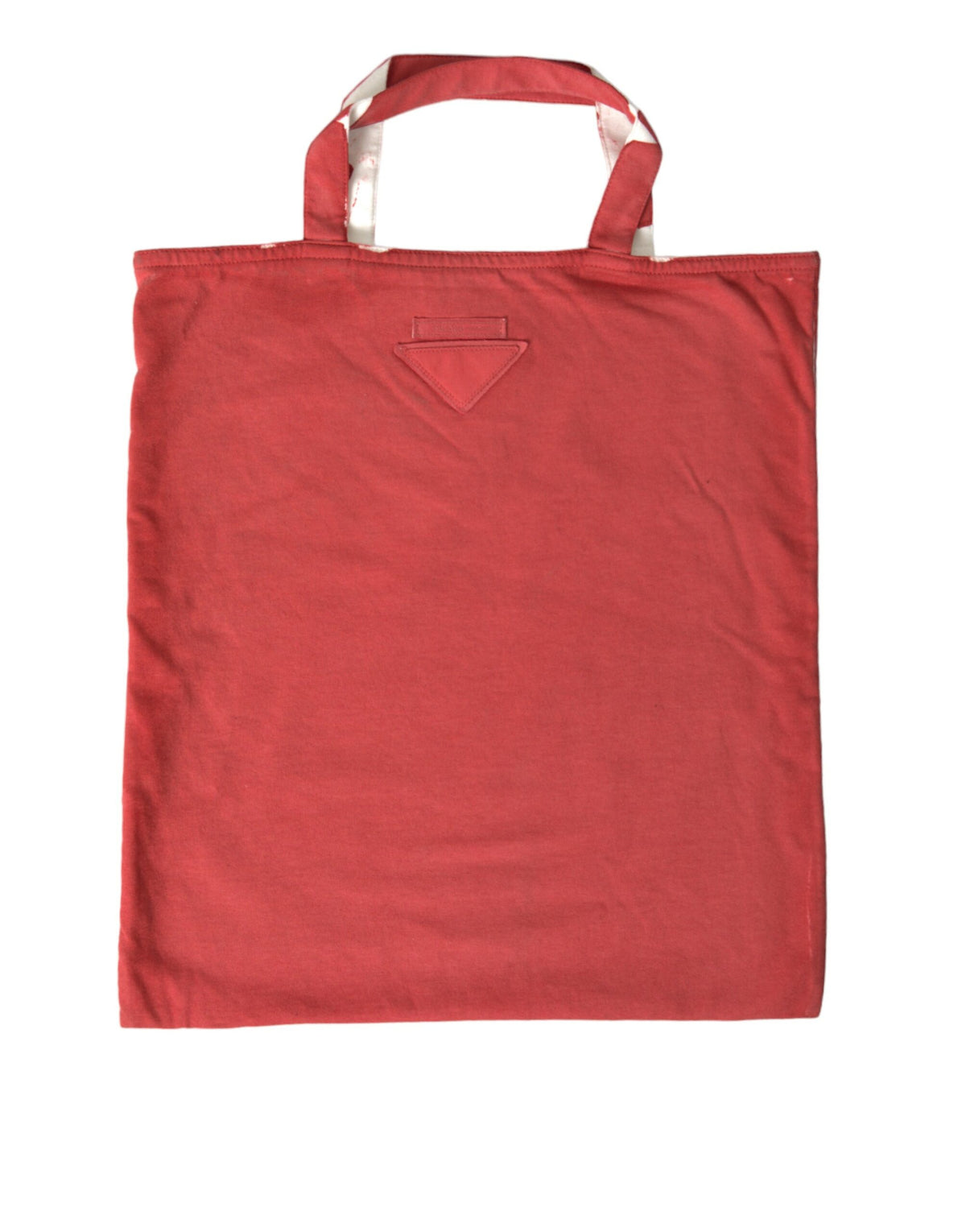 Bolsa tote Prada Chic vermelha e branca de tecido
