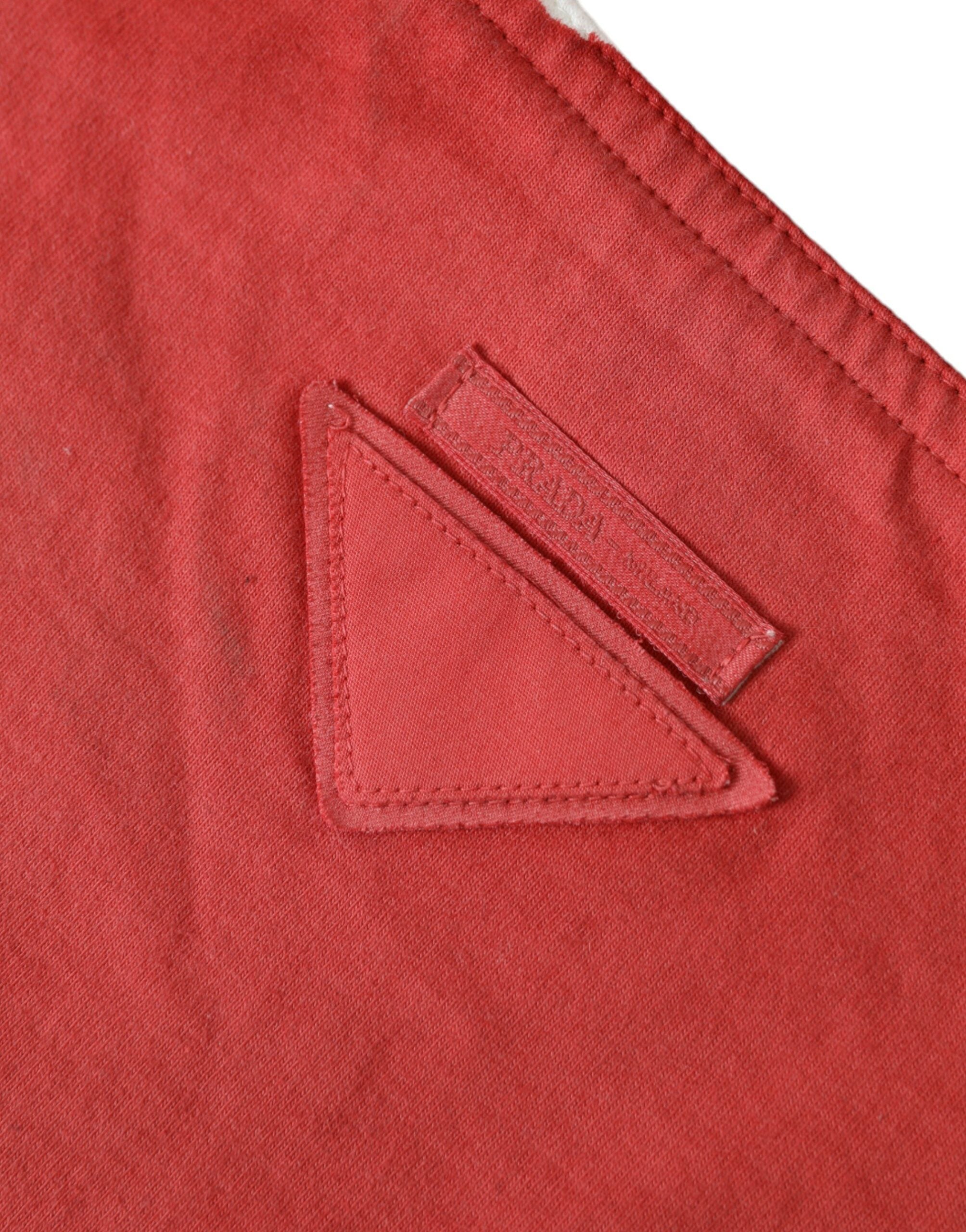 Bolsa tote Prada Chic vermelha e branca de tecido