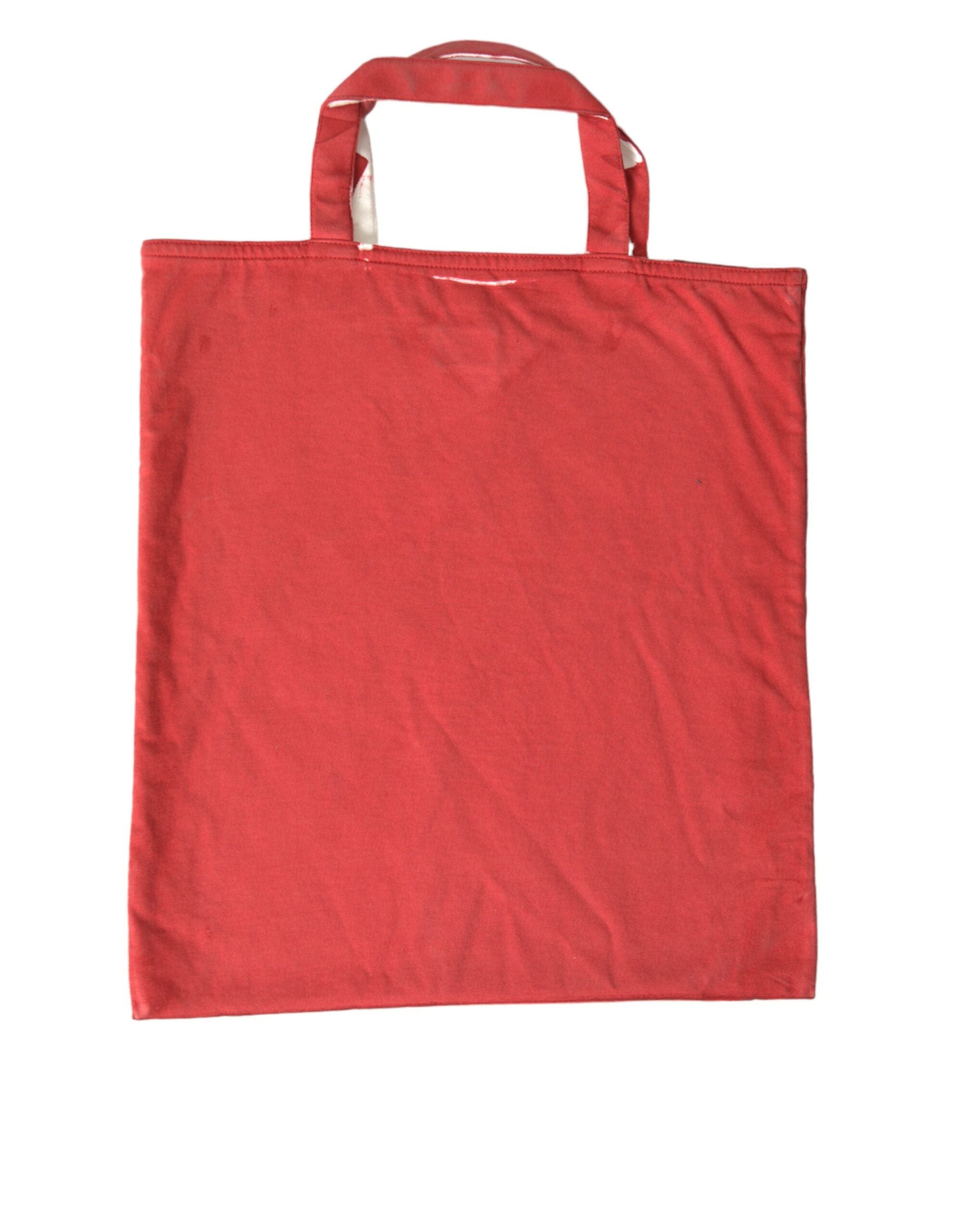 Bolsa tote Prada Chic vermelha e branca de tecido