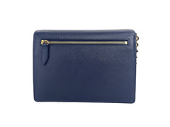 Bolsa transversal pequena Burberry Macken Regency Blue House Check de couro