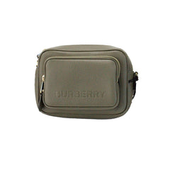 Bolsa transversal pequena Burberry de couro granulado verde escuro com estampa de câmera