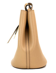 Bolsa de mão pequena Burberry Lorne Camel Haymarket Check Pebble em couro