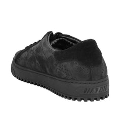 Tênis feminino de couro de bezerro preto Off-White