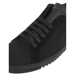 Tênis feminino de couro de bezerro preto Off-White