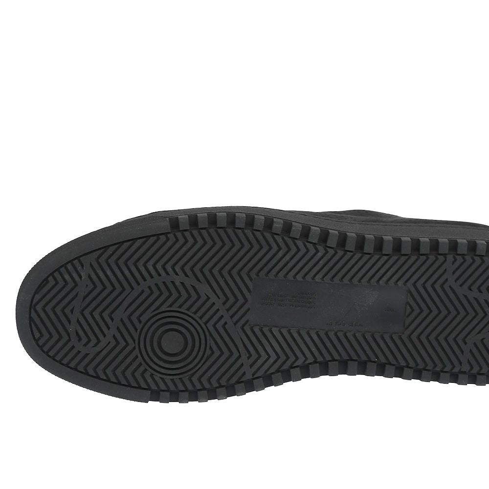Tênis feminino de couro de bezerro preto Off-White