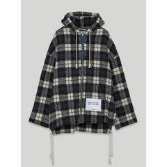 Suéter masculino de cashmere preto com padrão xadrez Palm Angels
