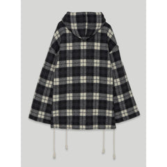 Suéter masculino de cashmere preto com padrão xadrez Palm Angels
