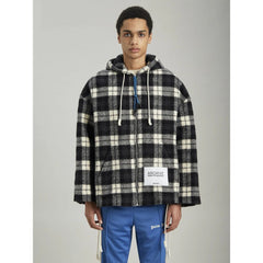 Suéter masculino de cashmere preto com padrão xadrez Palm Angels