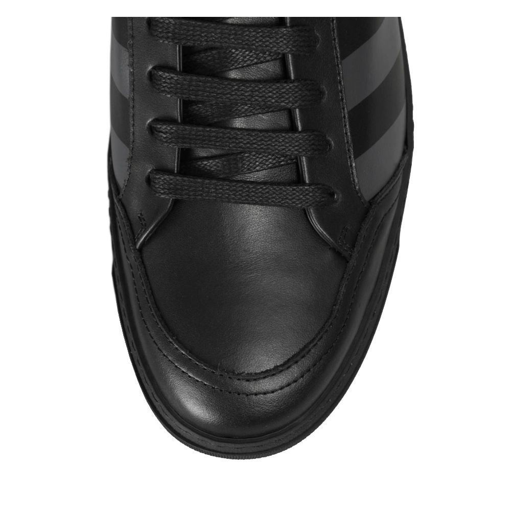 Tênis feminino de couro de bezerro preto Off-White