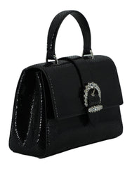 Bolsa de ombro Jimmy Choo preta de couro com alça superior