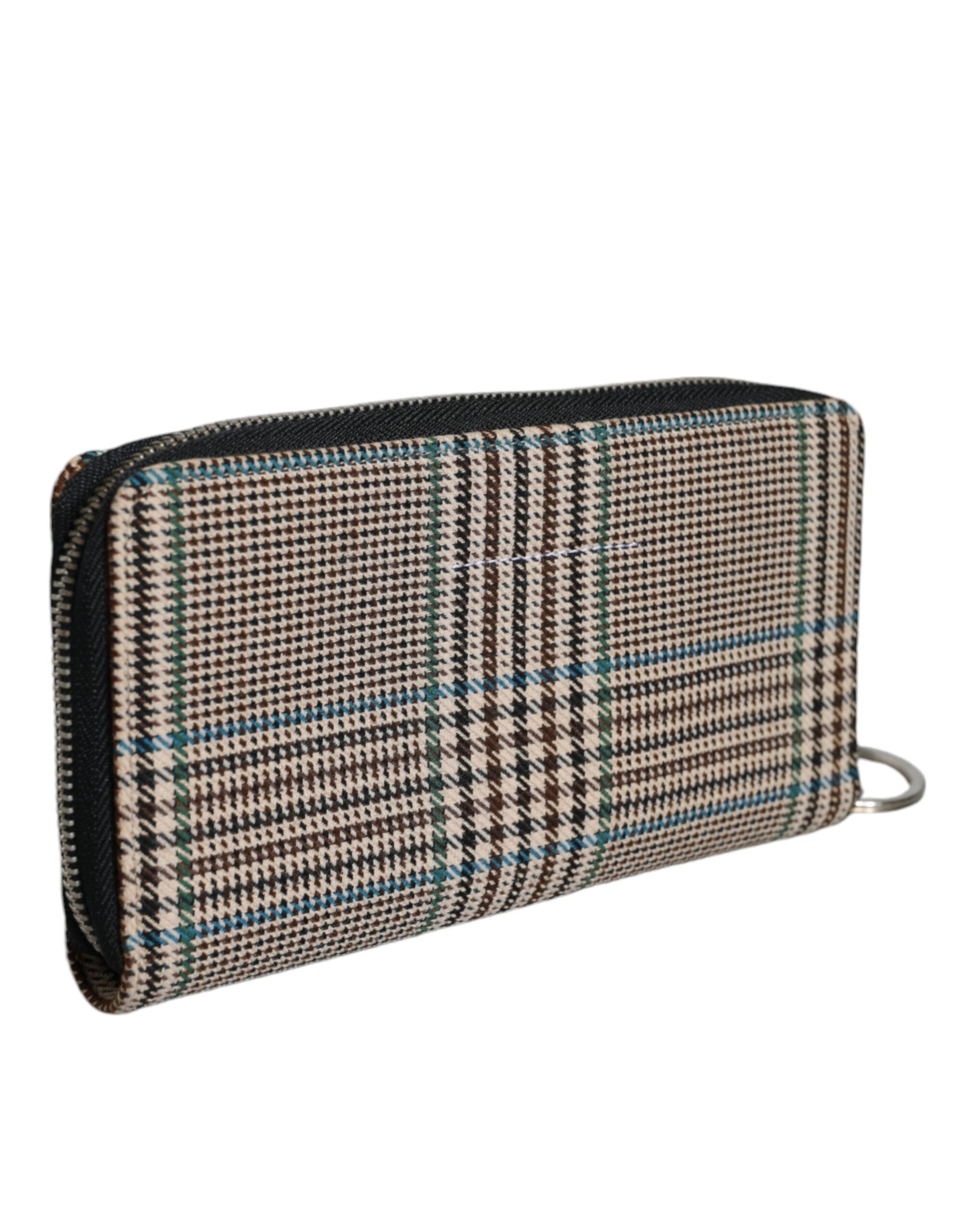 MM6 Maison Margiela Multicolorido Pied-de-poule Continental Zip Around Clutch Carteira