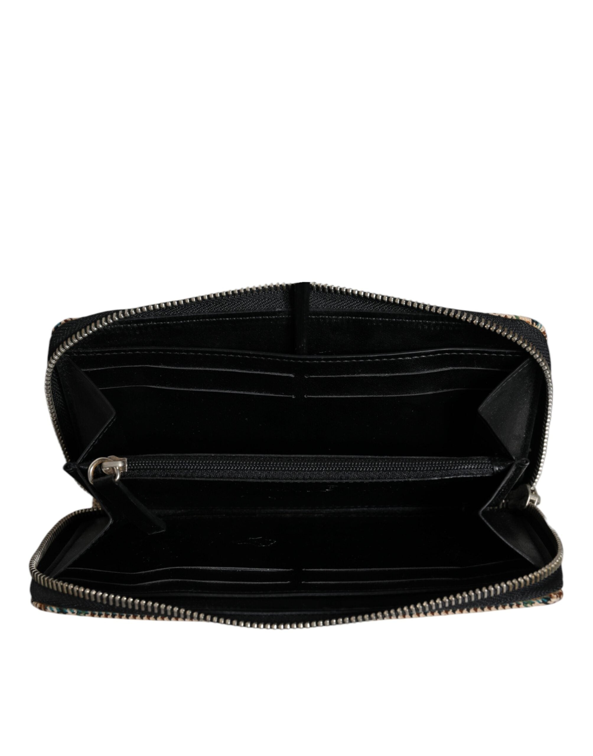 MM6 Maison Margiela Multicolorido Pied-de-poule Continental Zip Around Clutch Carteira