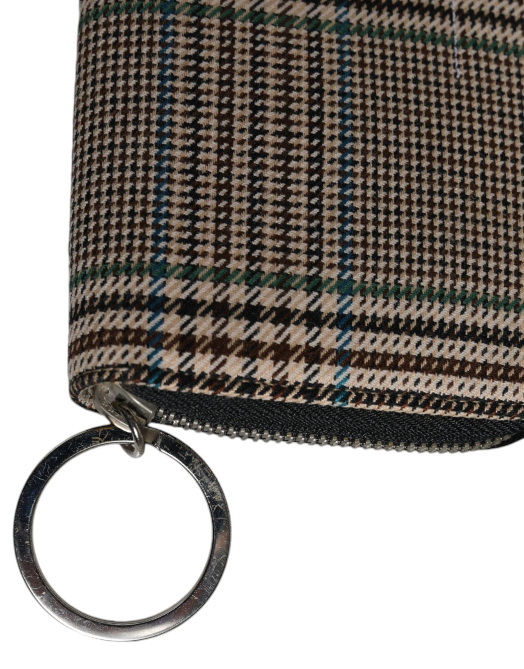 MM6 Maison Margiela Multicolorido Pied-de-poule Continental Zip Around Clutch Carteira
