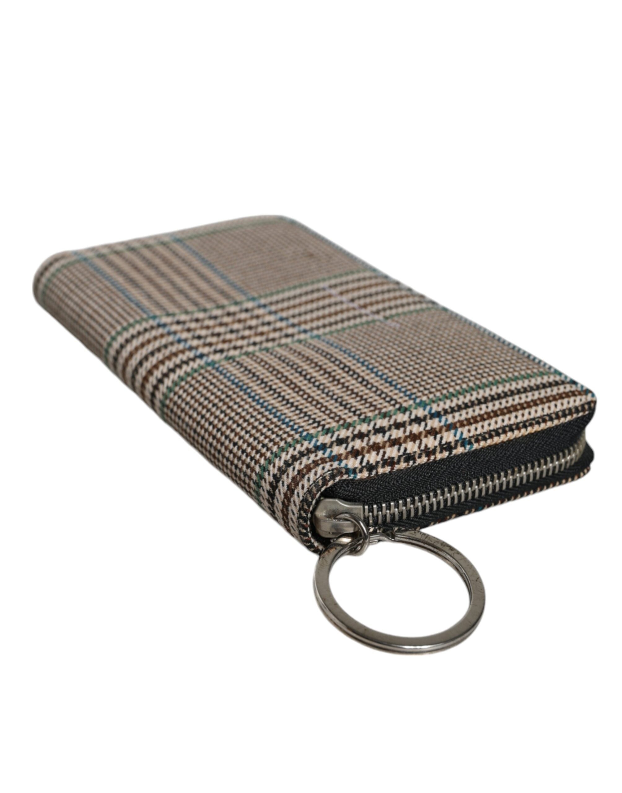 MM6 Maison Margiela Multicolorido Pied-de-poule Continental Zip Around Clutch Carteira
