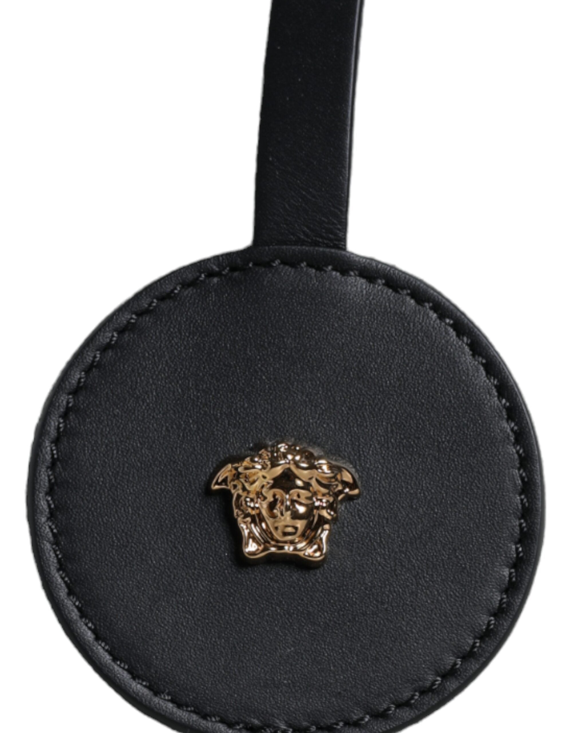 Bolsa transversal Versace branca com alça superior em couro e lona com logotipo
