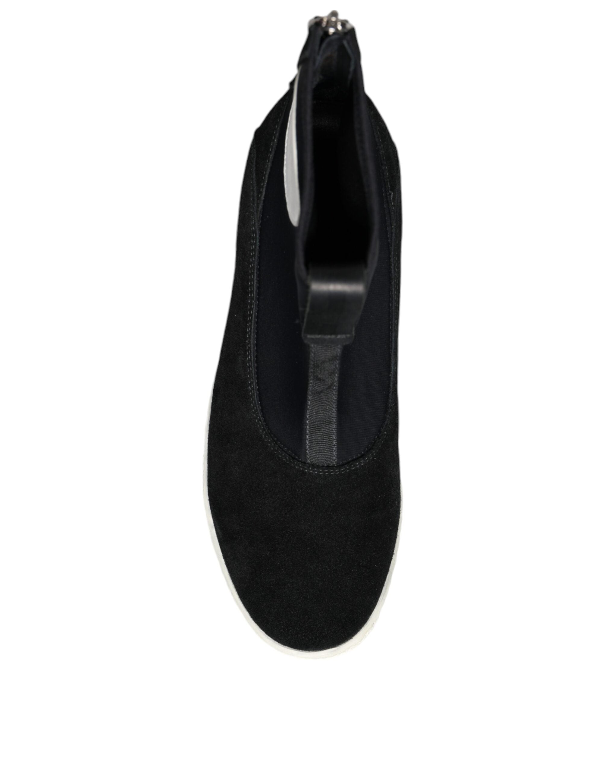 Botas de cano médio Takeshi de neoprene preto e branco Alexander McQueen