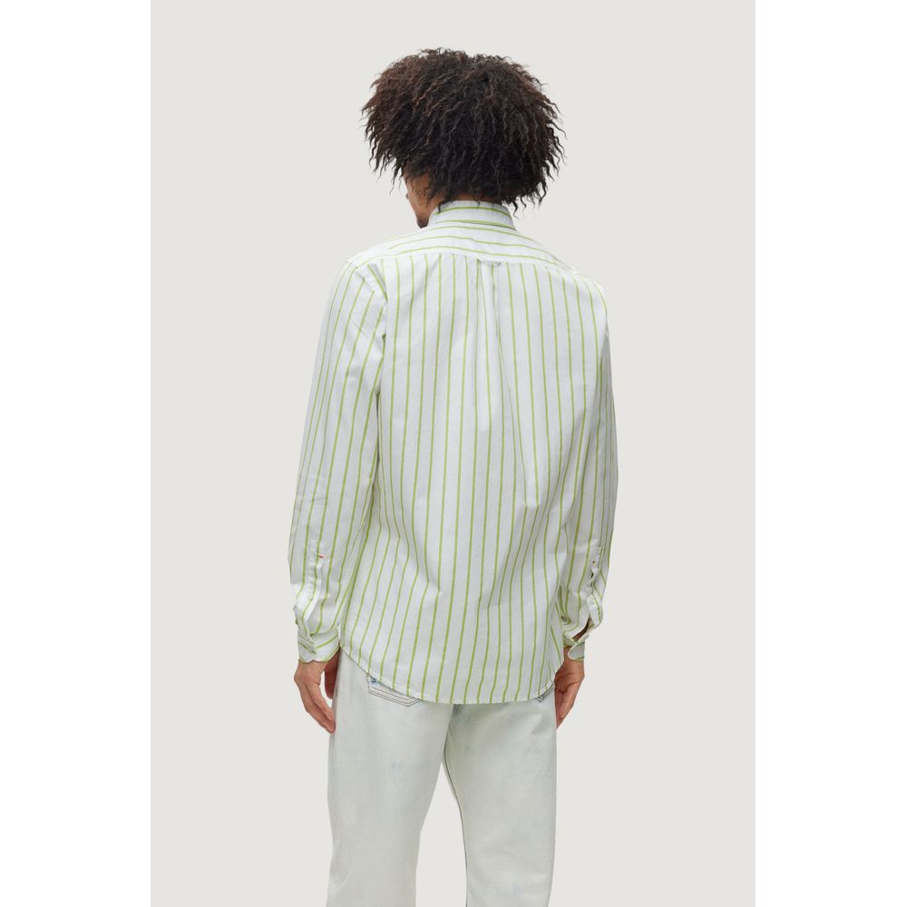 Camisa de algodão verde Hugo Boss