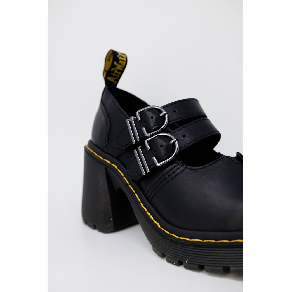 Sandália de couro preta Dr. Martens