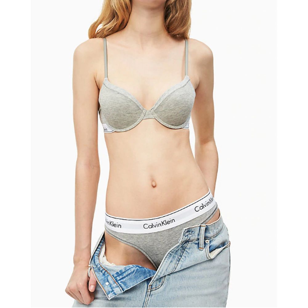 Calvin Klein Underwear Calcinha de Algodão Cinza