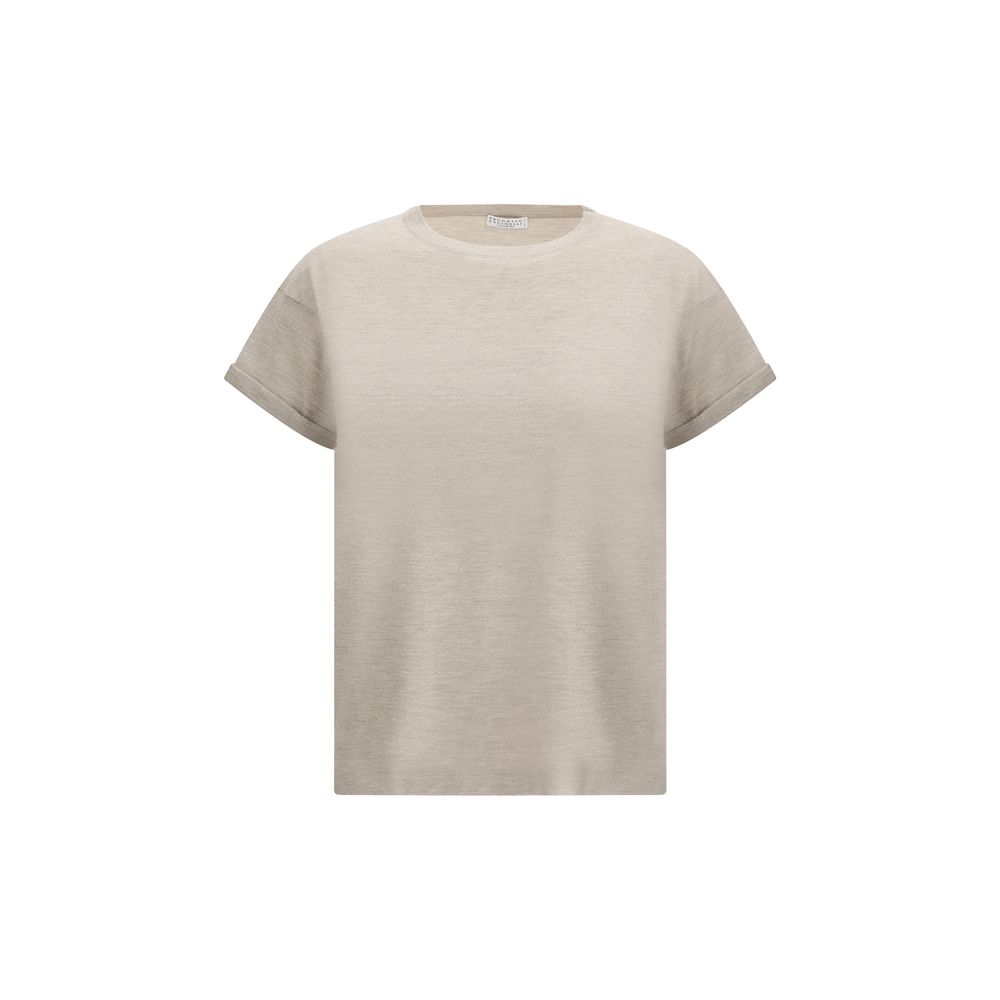 Camiseta Brunello Cucinelli de caxemira com glitter
