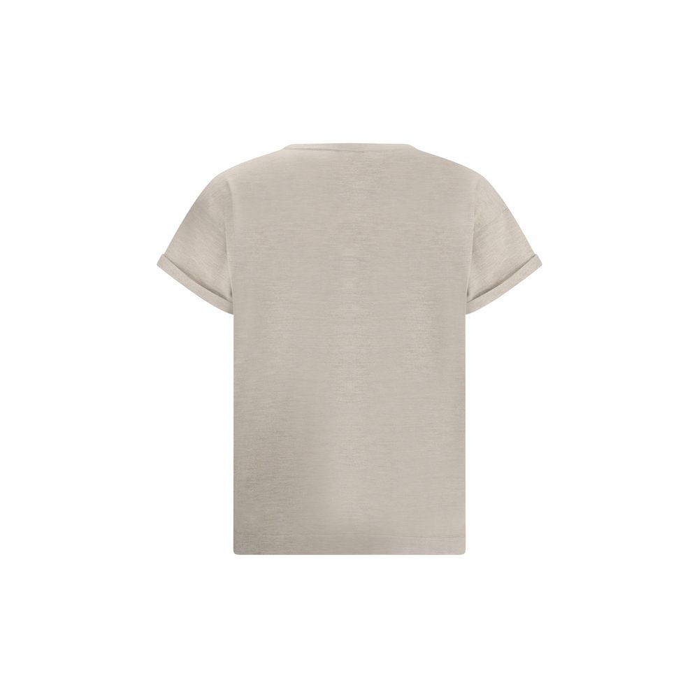 Camiseta Brunello Cucinelli de caxemira com glitter