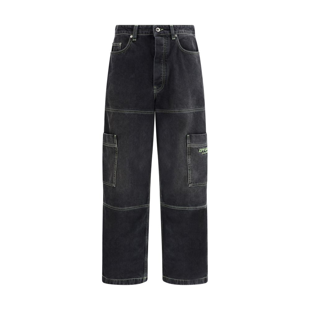Calça Jeans Cargo Vintage Off-White