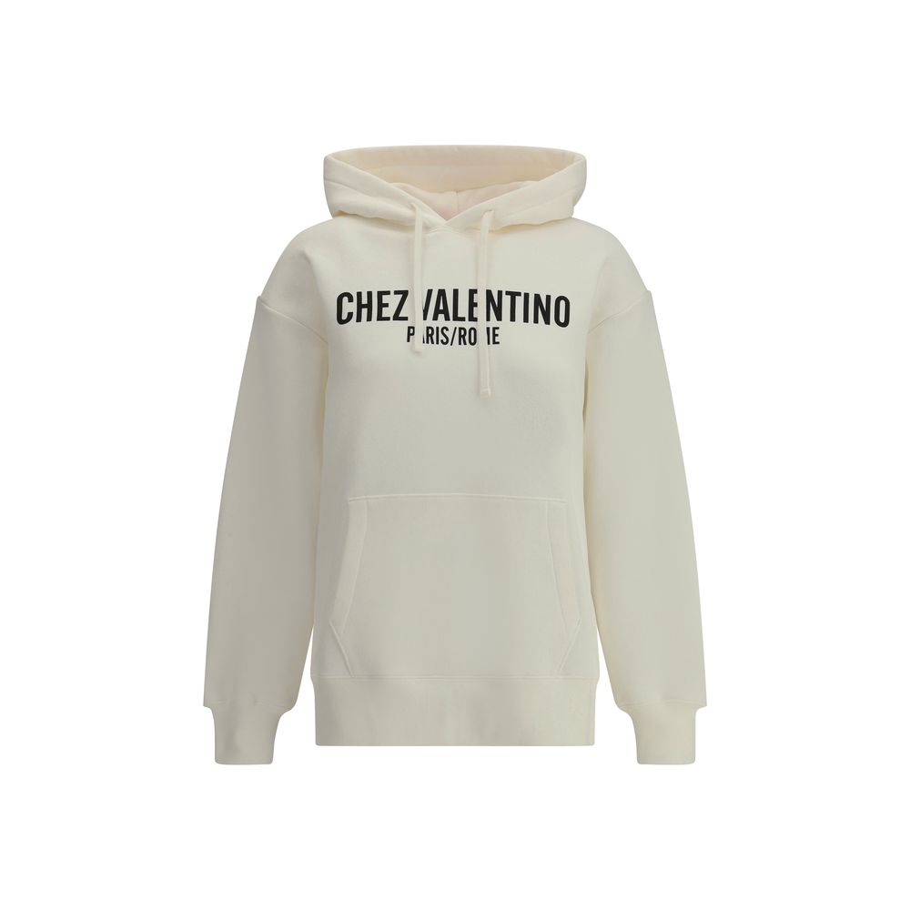 Moletom com capuz de algodão com logotipo Valentino