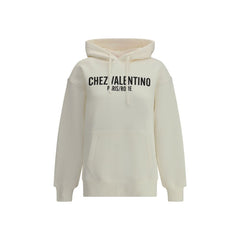 Moletom com capuz de algodão com logotipo Valentino