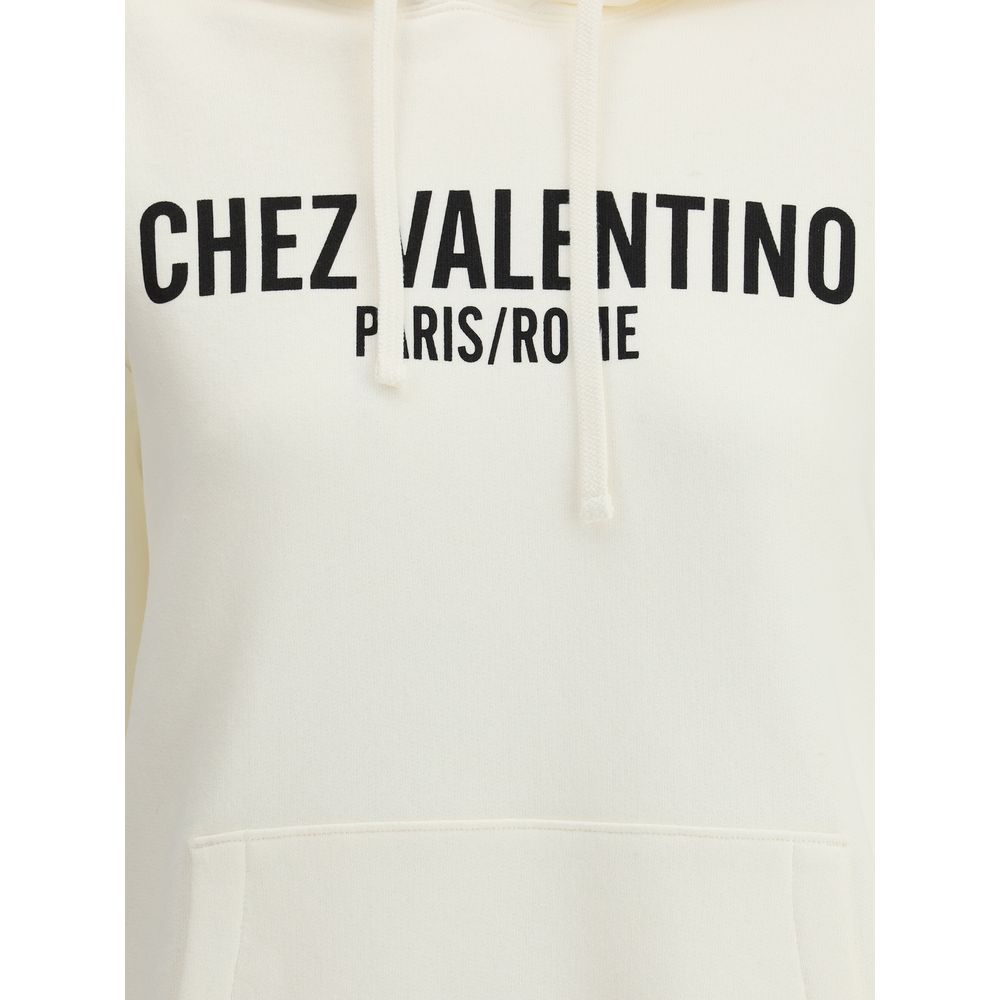 Moletom com capuz de algodão com logotipo Valentino