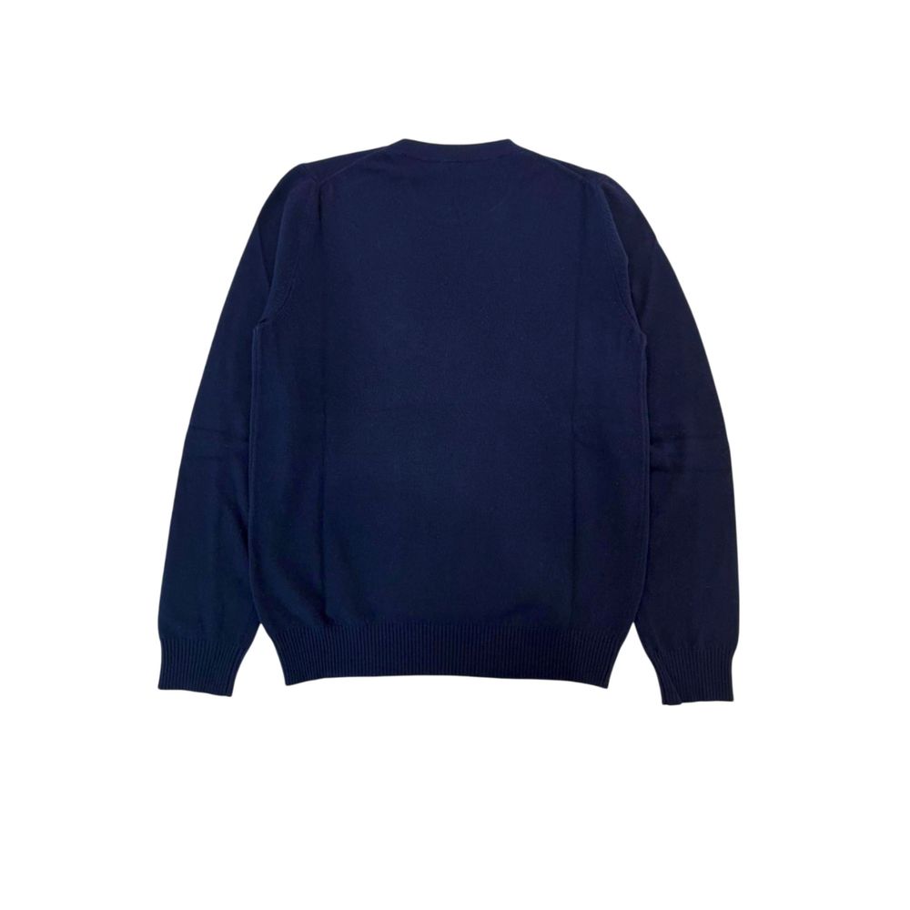 Suéter Masculino Valentino Azul de Lã Virgem