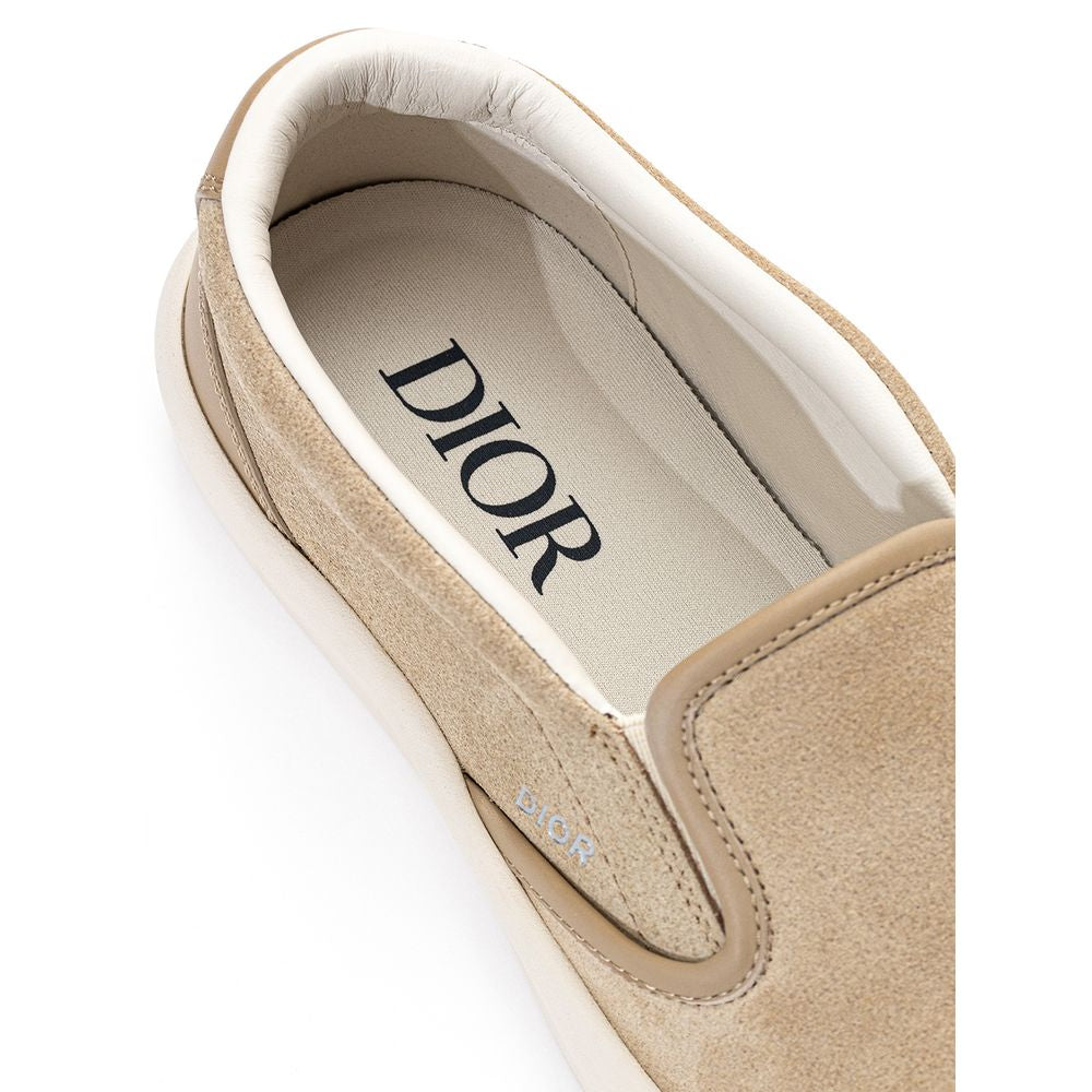 Tênis de couro bege Dior