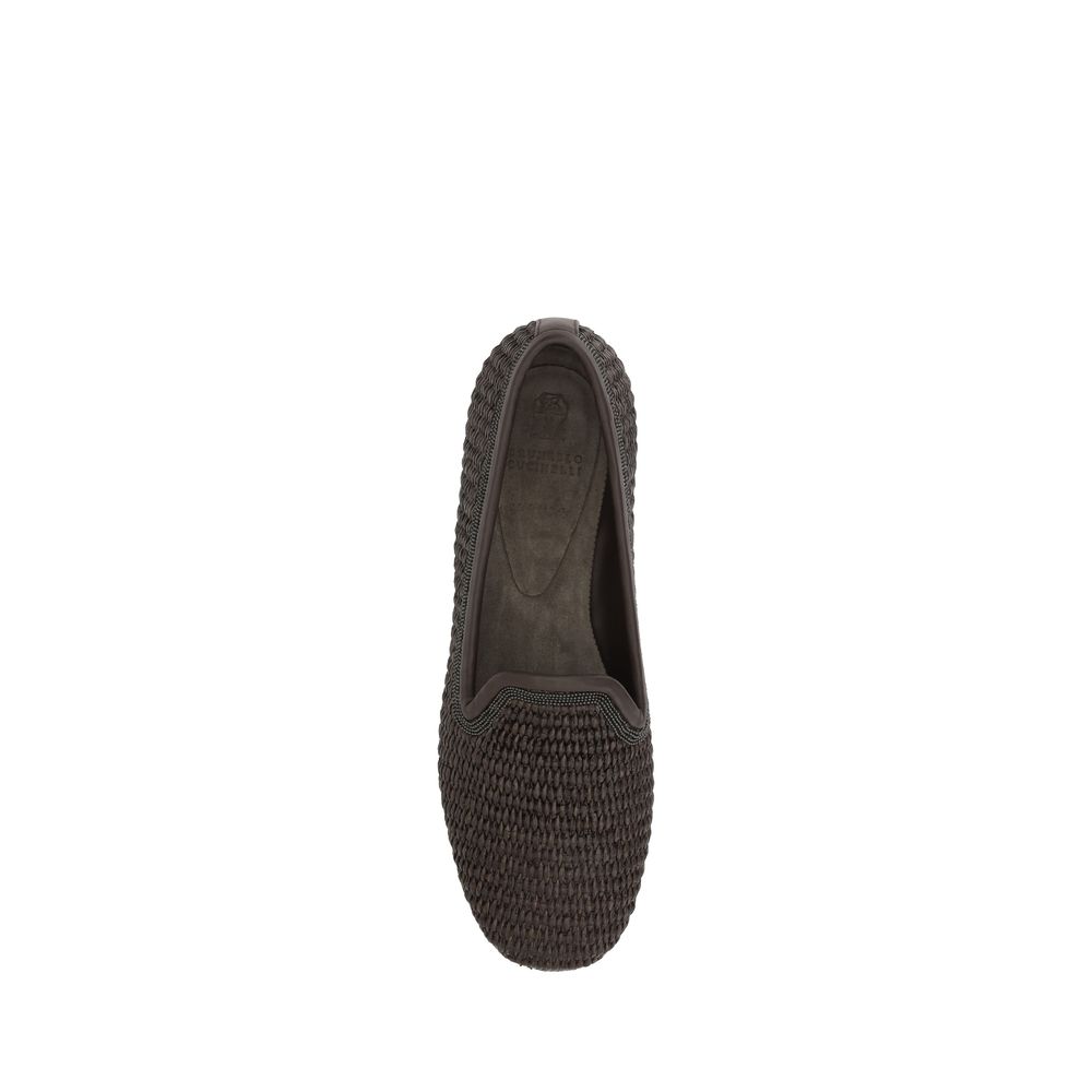 Brunello Cucinelli Mocassins de ráfia