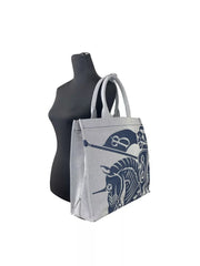 Bolsa tote de lona Burberry EKD azul marinho com porta-moedas