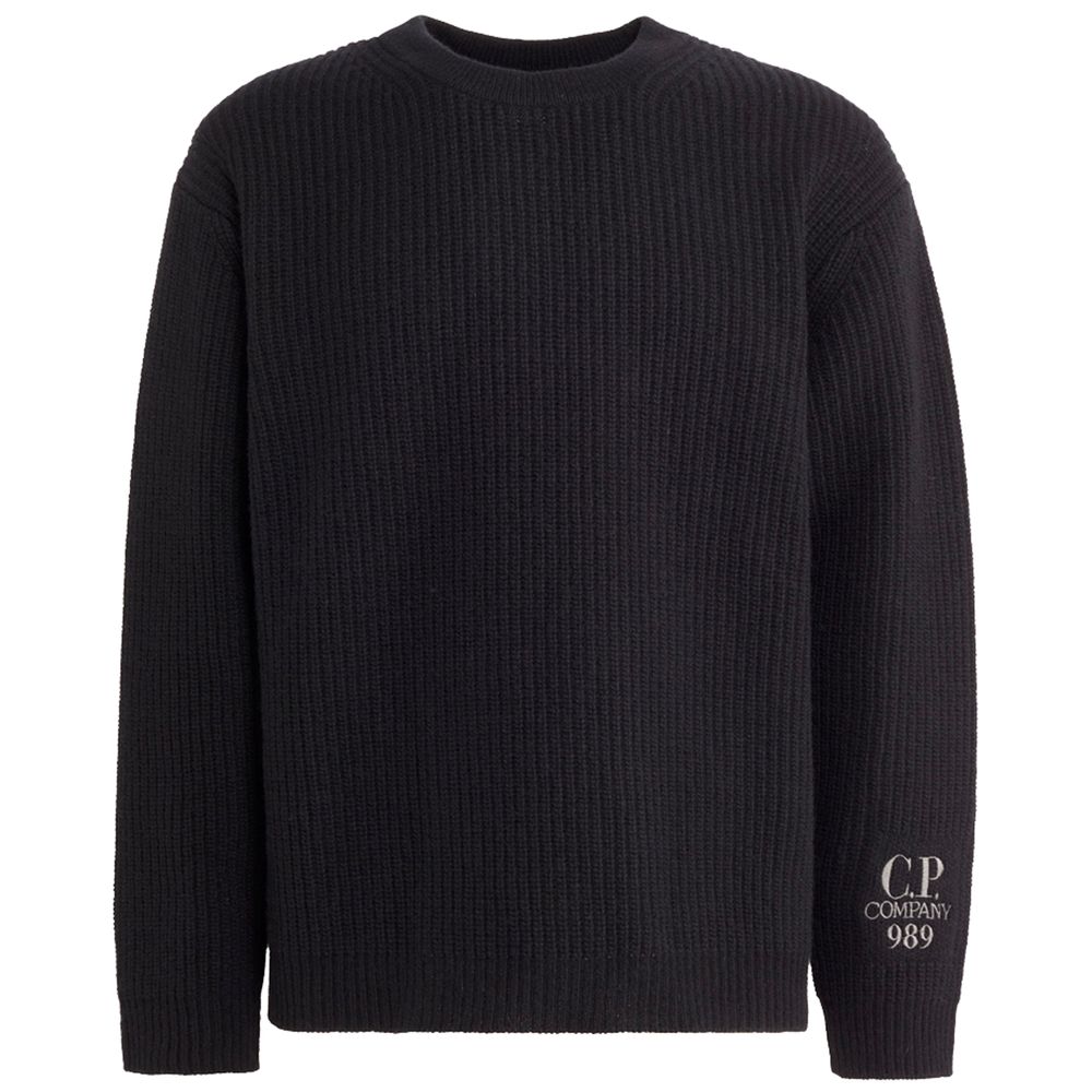 Suéter masculino de lã preta da CP Company