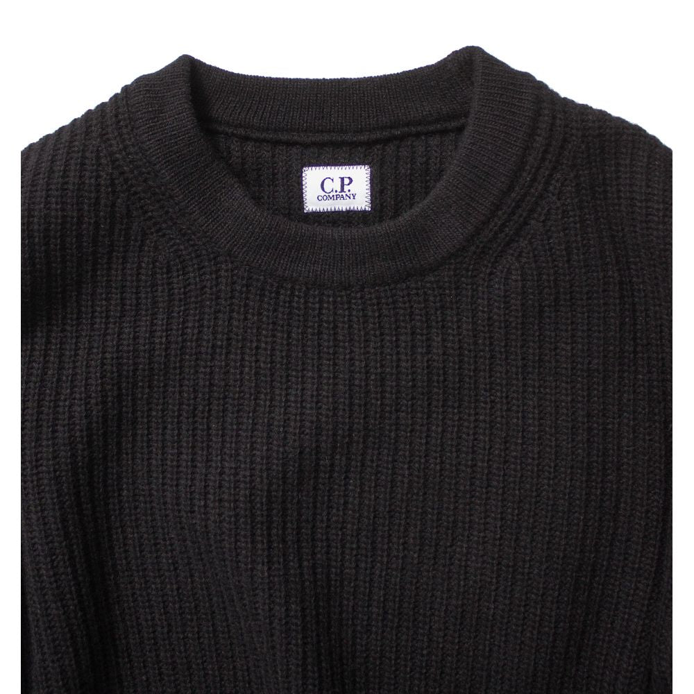Suéter masculino de lã preta da CP Company