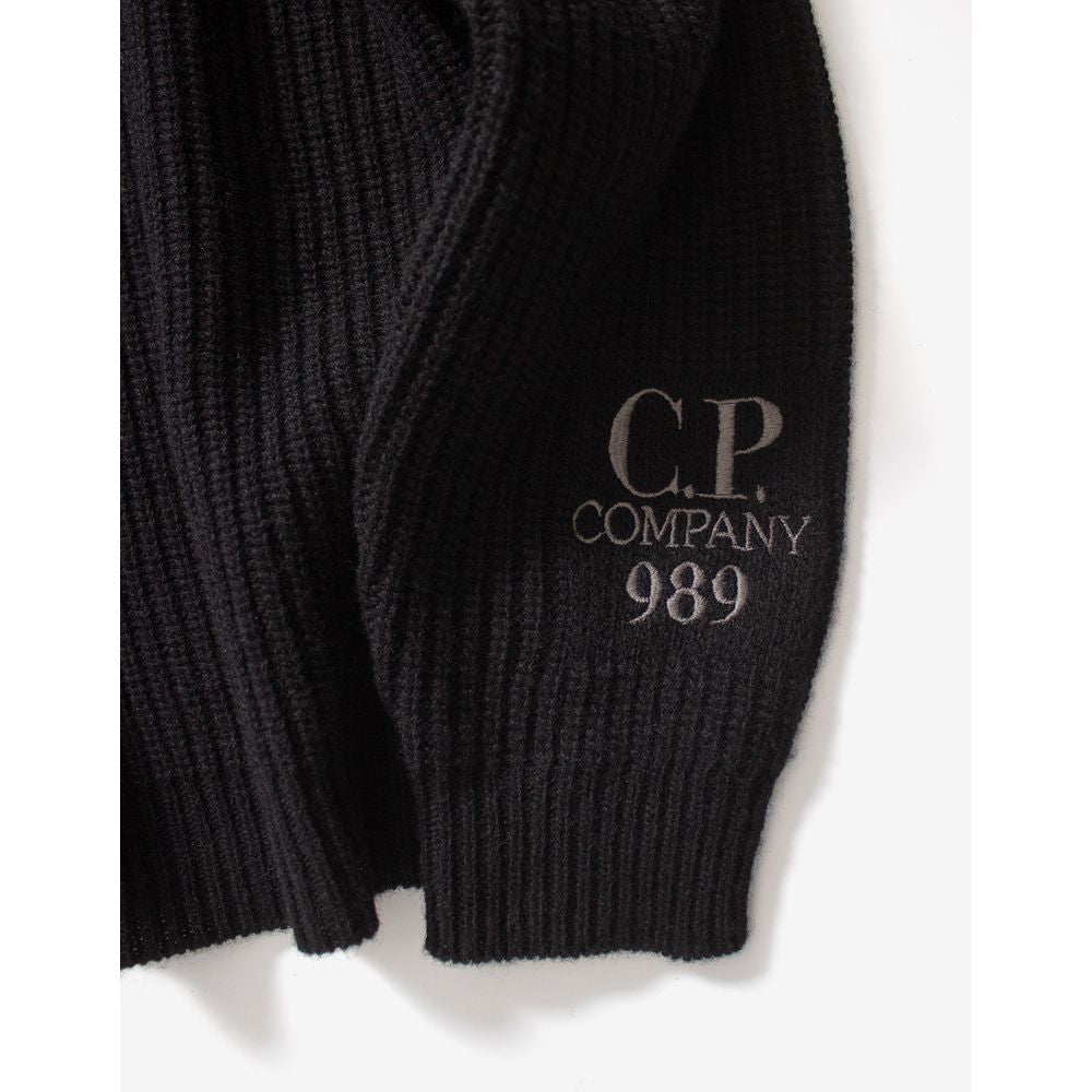 Suéter masculino de lã preta da CP Company