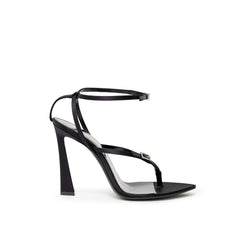 Sandália E Raso de couro preto Saint Laurent