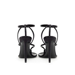 Sandália E Raso de couro preto Saint Laurent