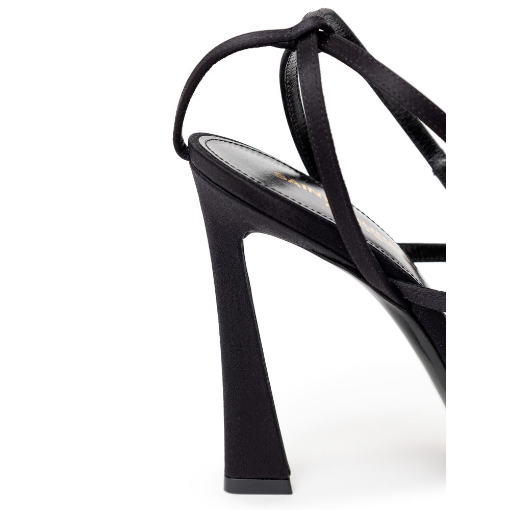 Sandália E Raso de couro preto Saint Laurent