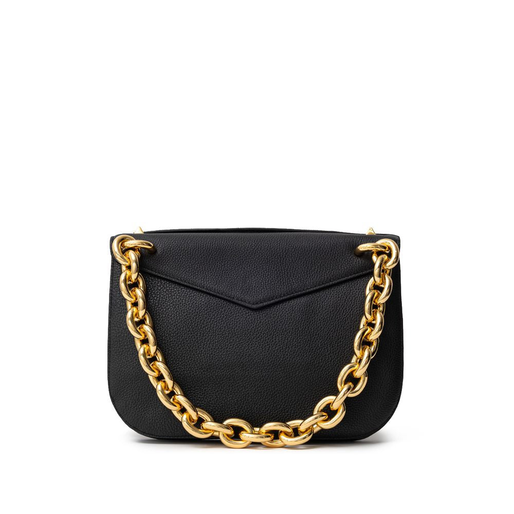 Bolsa de ombro Bottega Veneta em couro preto