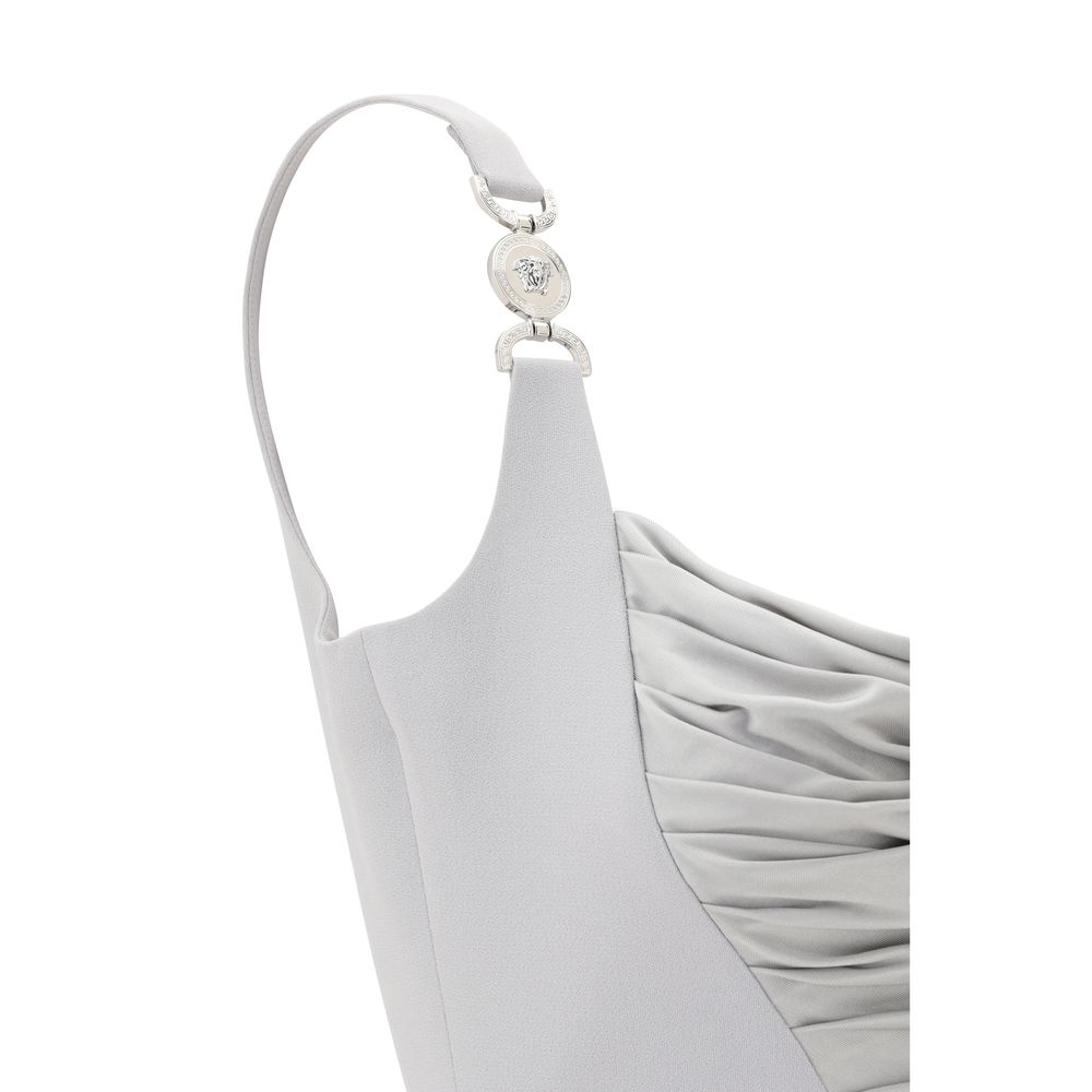 Vestido curto drapeado Versace