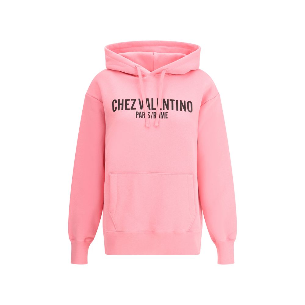 Moletom com capuz de algodão com logotipo Valentino