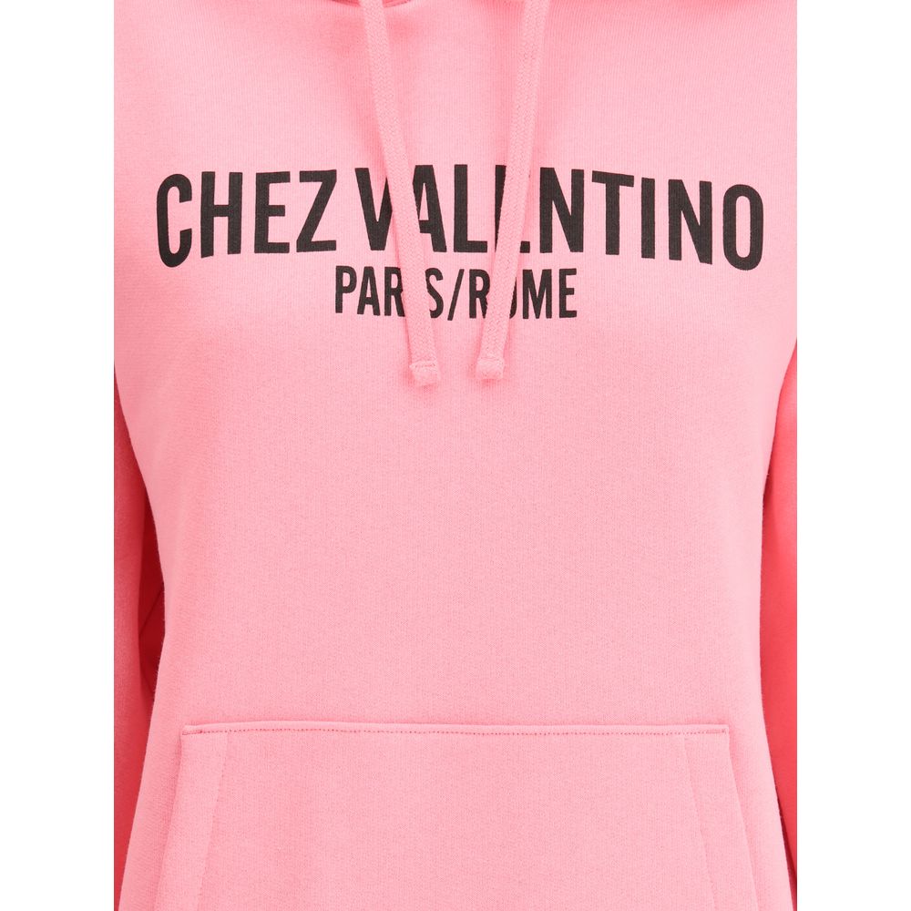 Moletom com capuz de algodão com logotipo Valentino