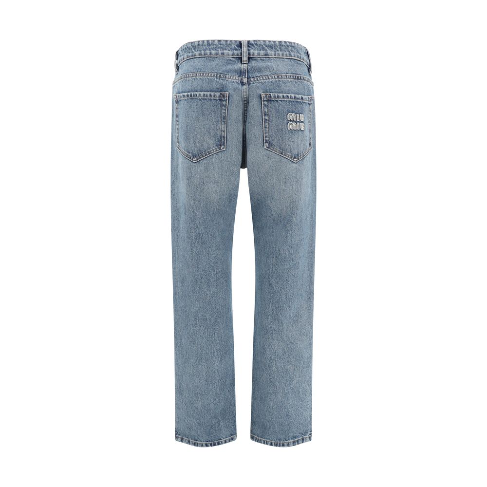 Calça Jeans Reta Miu Miu