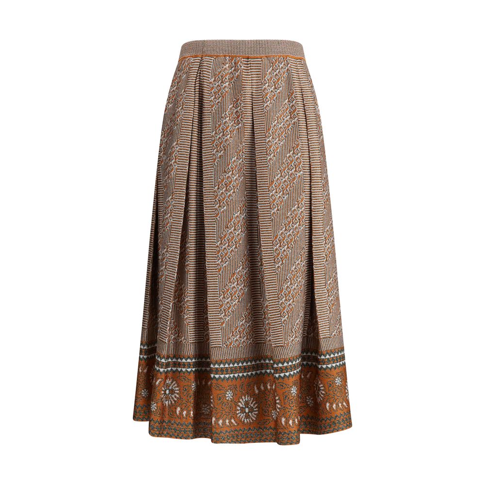 Saia midi de lurex em malha Valentino
